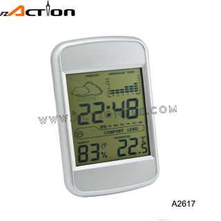 Weather station alarm clock with calendar and temperature