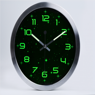 New Design 12 Inch Digital Analog Sweep Movement Wall Clock with Stars